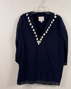 Sail to Sable Navy Pearl-Neck Tunic — 01 front