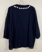 Sail to Sable Navy Pearl-Neck Tunic — 02 back