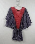 ViX Paula Hermanny Red Blue Print Dress — 01 front