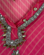 EAST Pink Striped Embellished Blouse Size 10 — 03 detail
