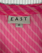 EAST Pink Striped Embellished Blouse Size 10 — 05 tag