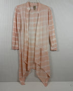 Pink Striped Long Cardigan — 01 front