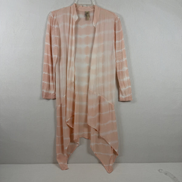 Pink Striped Long Cardigan — 01 front