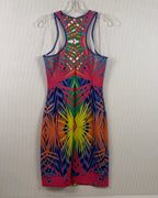 Alice + Trixie Claire Techno Palm Print Scuba Dress — 02 back