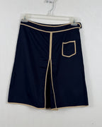 Tory Burch Navy Contrast-Trim Skirt — 01 front