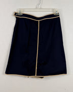 Tory Burch Navy Contrast-Trim Skirt — 02 back