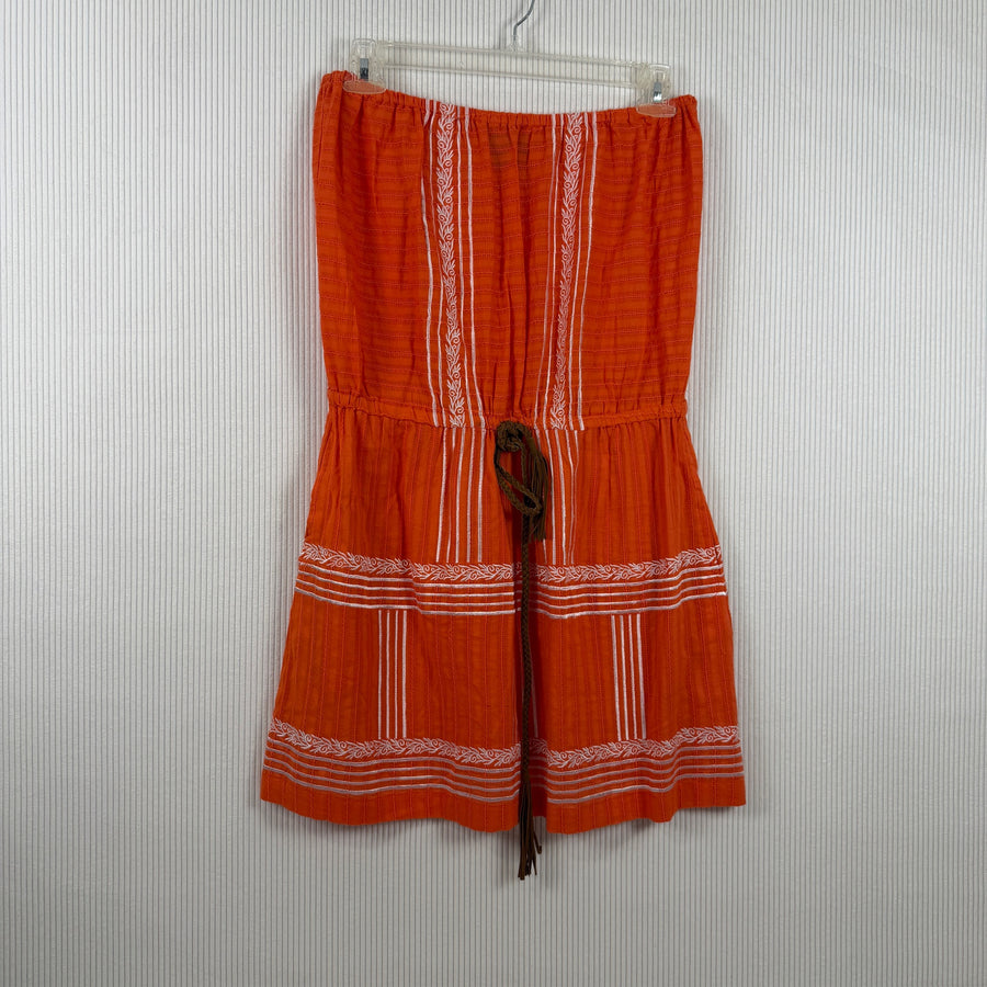 Petarzo Orange Strapless Dress Size L — 01 front