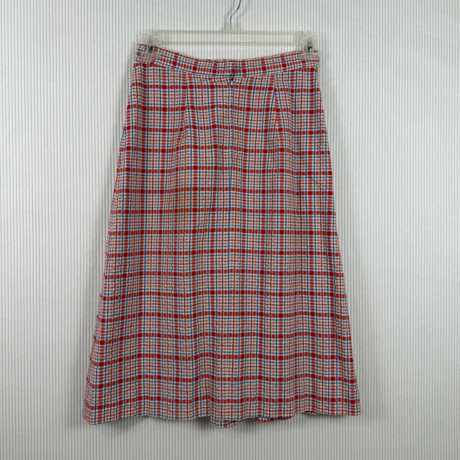 Plaid Midi Skirt — 01 front