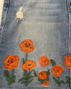 MOTHER Embroidered Denim Skirt Size 26 — 03 detail
