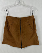 BLANKNYC Brown Suede Mini Skirt Size 26 — 01 front