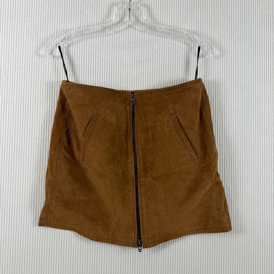 BLANKNYC Brown Suede Mini Skirt Size 26 — 01 front