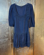 Warehouse Blue Lace Dress Size UK 12 (FR 40, D 38) — 02 back