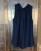 Navy Pleated Dress — 03 back 2