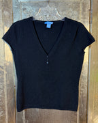 White + Warren Navy Knit Top — 01 front