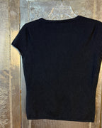 White + Warren Navy Knit Top — 02 back