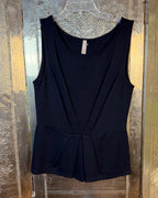 Navy Sleeveless Peplum Top Size M — 01 front