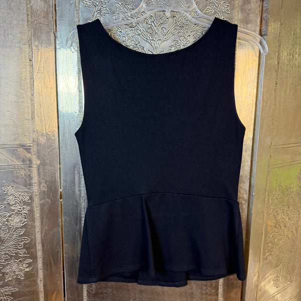 Navy Peplum Top Size UK 8 — 01 front