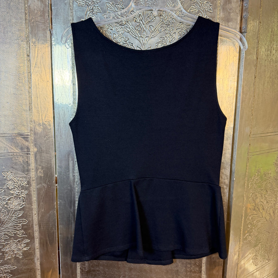 Navy Peplum Top Size UK 8 — 01 front