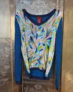 Missoni for Target Blue Wave Knit Long-Sleeve Top — 01 front