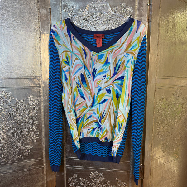 Missoni for Target Blue Wave Knit Long-Sleeve Top — 01 front