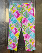 Lilly Pulitzer Patchwork Cropped Capri Pants Size 6 — 01 front