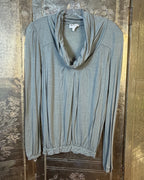Athé Vanessa Bruno Gray Cowl Neck Top — 01 front