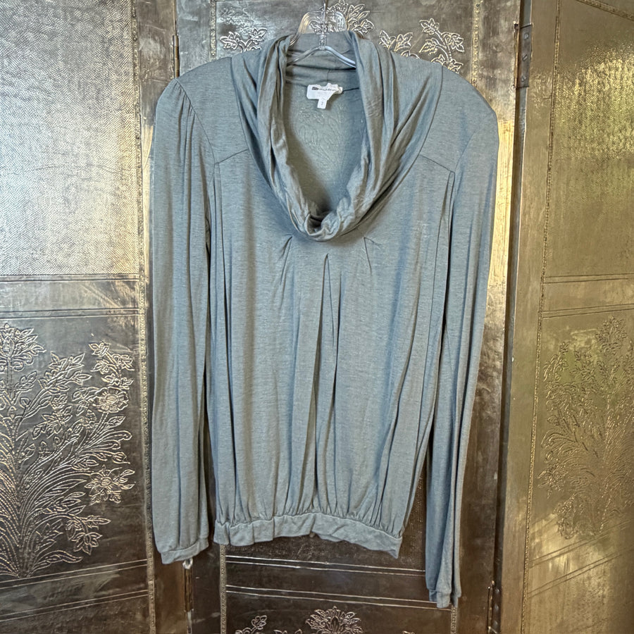 Athé Vanessa Bruno Gray Cowl Neck Top — 01 front