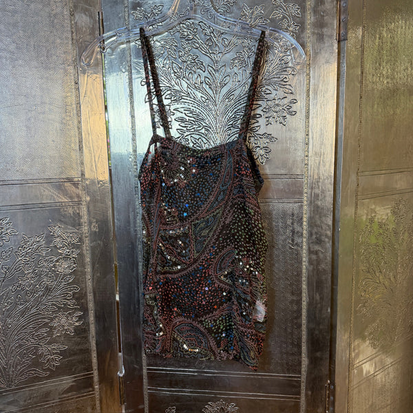 French Connection Brown Print Dress Size 10 — 01 front