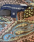 French Connection Brown Print Skirt Size 10 — 03 tag