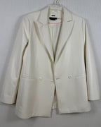 Alice + Olivia Justin Faux Leather Blazer Size 4 — Front