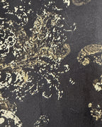 Black Silver Floral Damask Cap-Sleeve Top — Print Detail