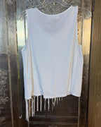 Caren Forbes Diagonal Fringe Tank Top Size M — Back