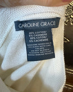 Caroline Grace Cotton Cashmere Pom-Pom Wrap — Brand and Material Tag