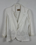 Juicy Couture Embroidered Linen Blazer Size 8 — Front