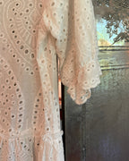 Just Hold On White Eyelet Midi Dress Size S — Eyelet Detail
