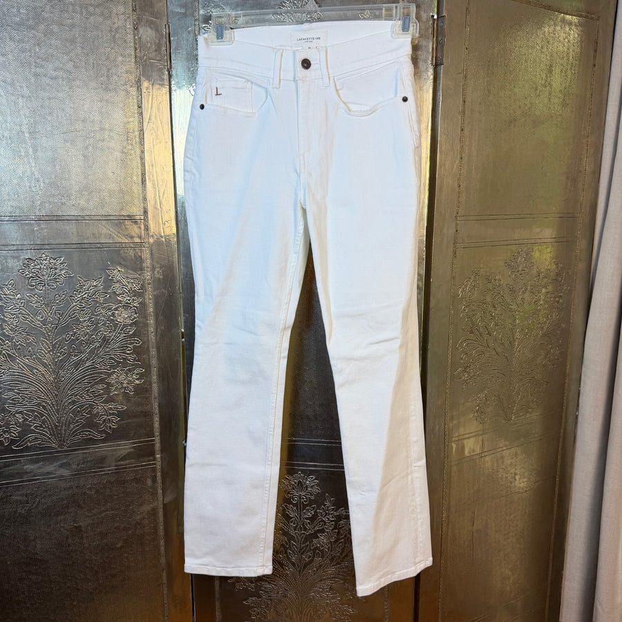 Lafayette 148 Reeve High Waist Straight Leg Ankle Jeans Size 26 — Front