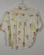 Lucky Brand Surfer Girl Print Button-Down Shirt — Back