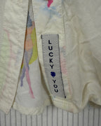 Lucky Brand Surfer Girl Print Button-Down Shirt — Brand Side Tag