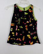 Michele Butterfly Insect Print Sleeveless Blouse — Front