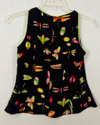 Michele Butterfly Insect Print Sleeveless Blouse — Back