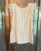 Miss Selfridge Eyelet Ruffle Sleeve Top Size 10 (US 6, EUR 38) — Back