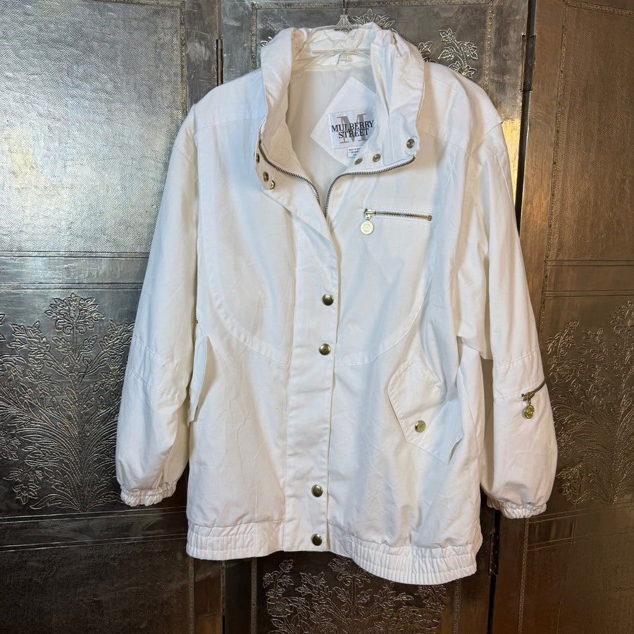 Mulberry Street Gold-Hardware Zip Jacket Size L — Front