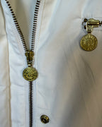 Mulberry Street Gold-Hardware Zip Jacket Size L — Front Zipper Detail