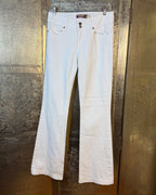 PAIGE Hidden Hills White Flare Jeans — Front