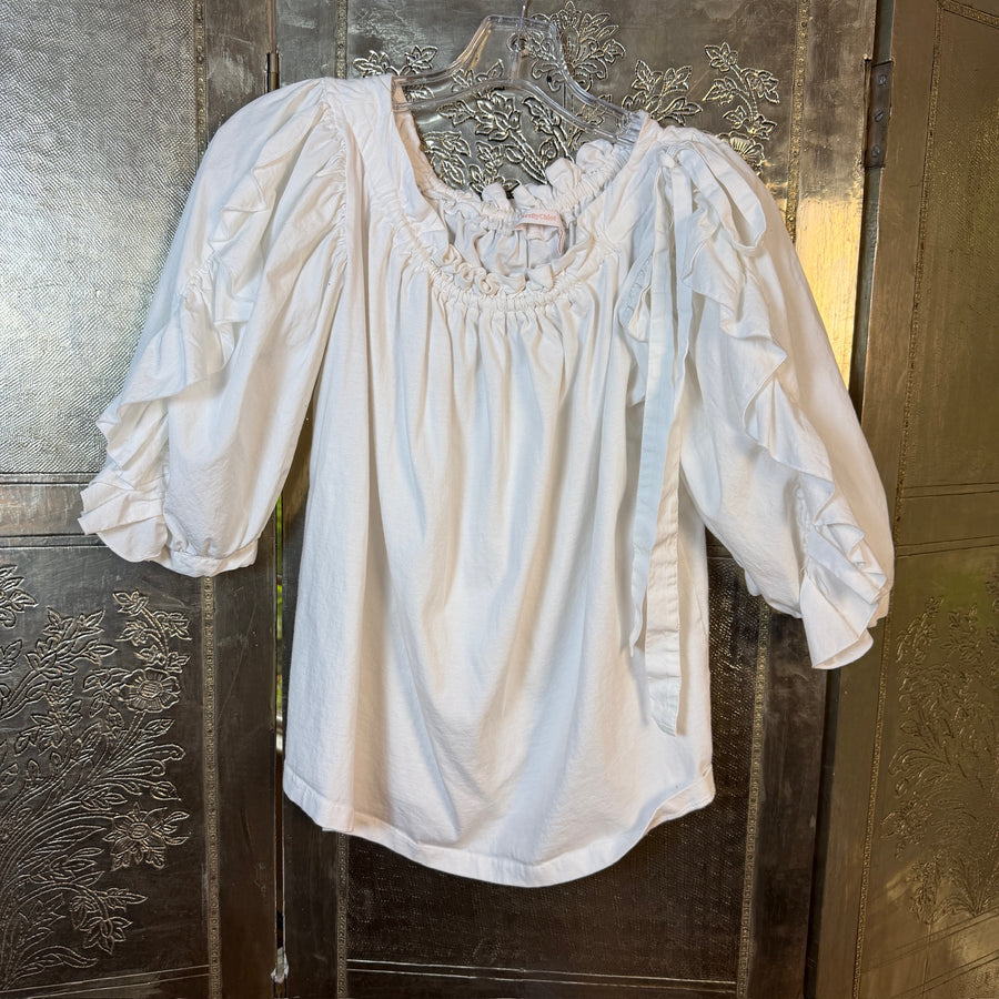See by Chloé Ruffle Sleeve Blouse Size XS — Front