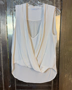 Trina Turk Silk Draped Wrap-Front Blouse — Front