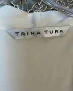 Trina Turk Silk Draped Wrap-Front Blouse — Brand Tag