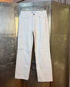 Zara Cream Utility Cargo Jeans Size 2 (EUR 34, MX 24) — Front